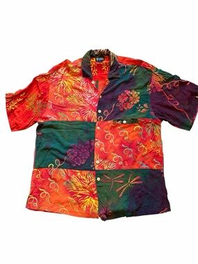 Tropical Tantrum Shirt Casual Hawaiian Tropical Short-Sleeve Button-Down
